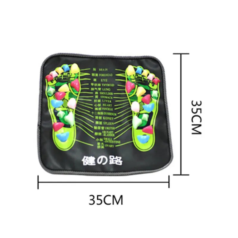 Chinese Foot Acupressure Massager Foot Relaxation Mat Feet Therapy Cushion Stone Reflexology Walk Stress Pain Tension Relief Pad