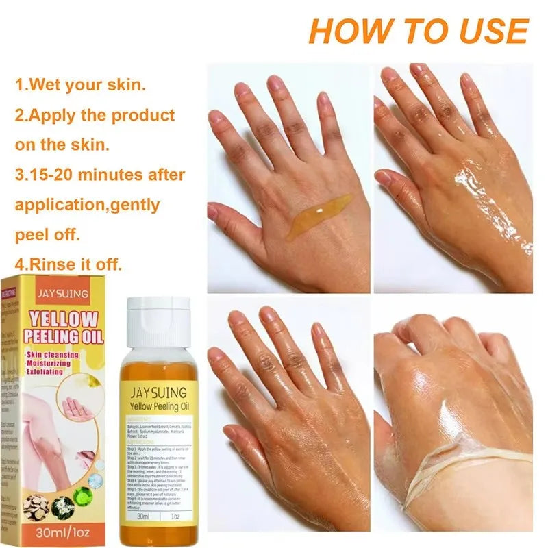 Yellow Peeling Body Oil Dead Skin Remover Cleansing Exfoliation For Tender Glowing Skin Moisturizing Care Beauty Products