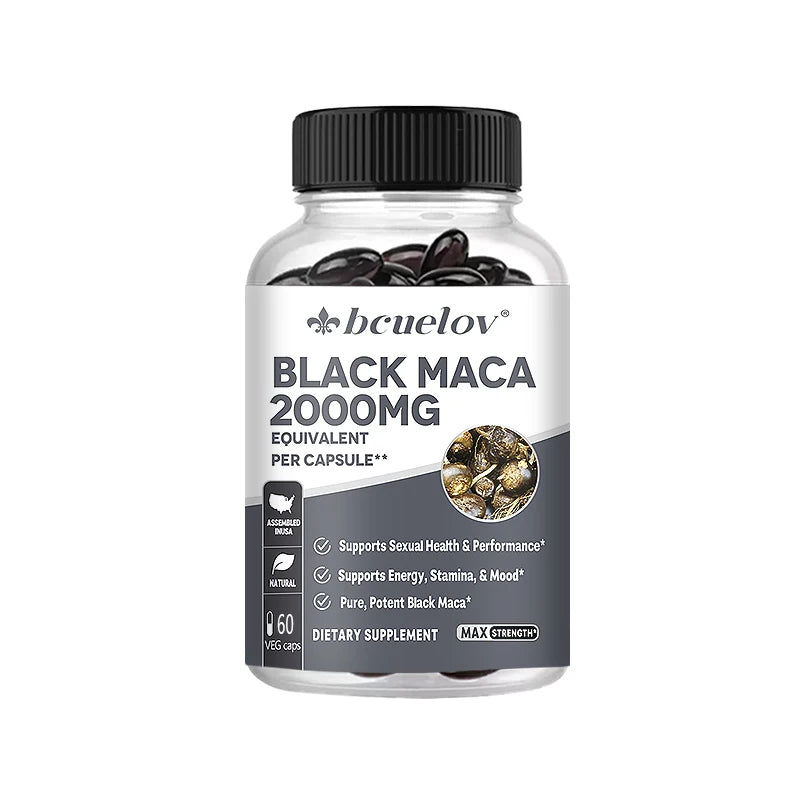 Black Maca Extract Supplement 2000MG for Men and Women, Supports Energy, Stamina and Mood, Vegetarian Capsules