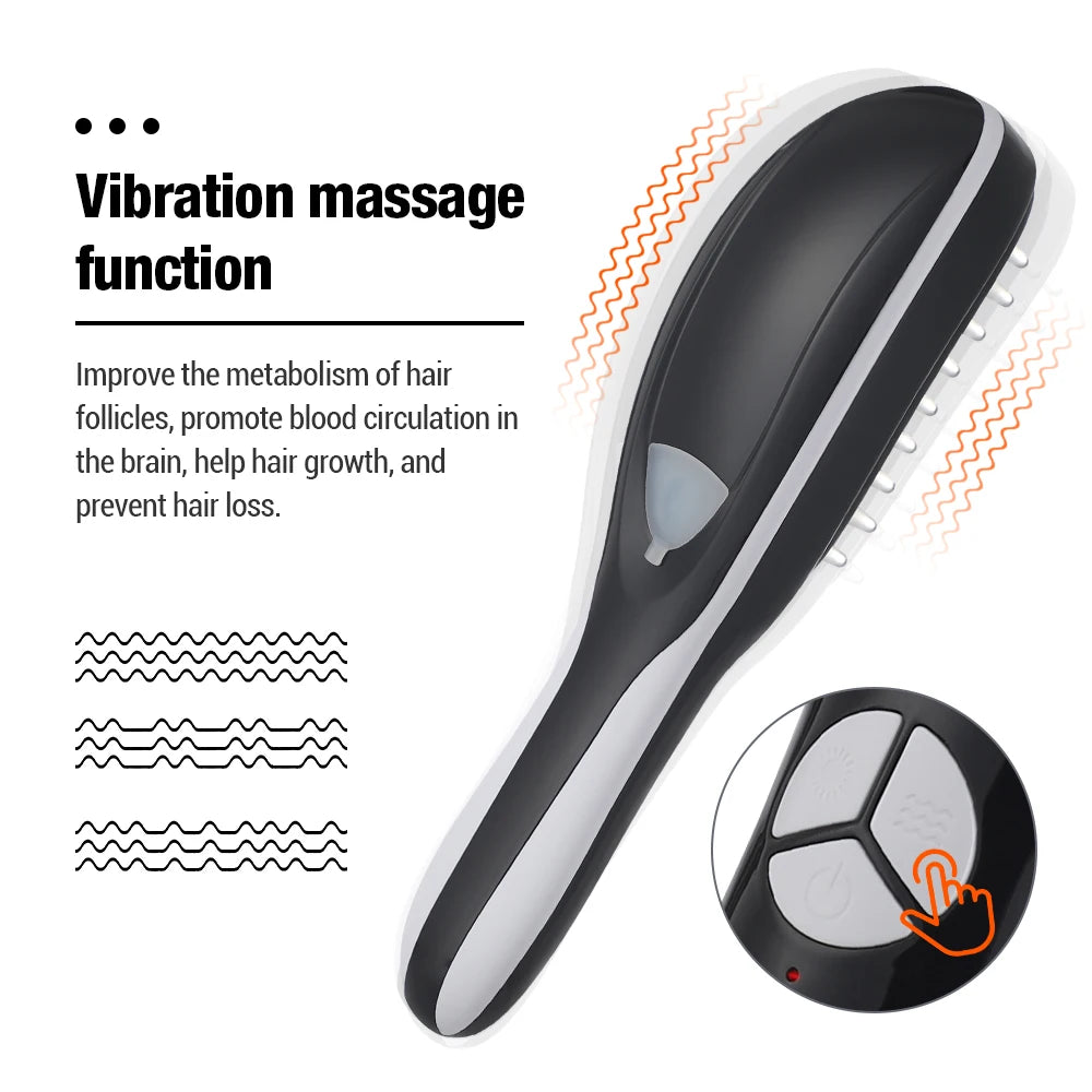 Electric Herbal Steam Brush Light Therapy Scalp Massager Anti Hair Loss