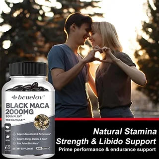 Black Maca Extract Supplement 2000MG for Men and Women, Supports Energy, Stamina and Mood, Vegetarian Capsules