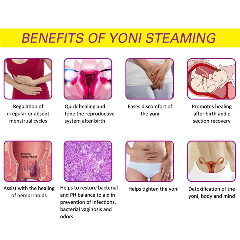 Women Portable Yoni Steam & Bidet Feminine Hygiene Seat Chinese Herbal Detox Steam Yoni Spa for Women Vaginal Health