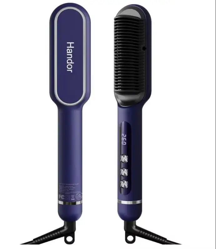 AP02 Negative Ionic Hair Straightener Brush, Fast Heating, Anti-Scald & Auto-Shut Off Hair Brush Straightener for Women