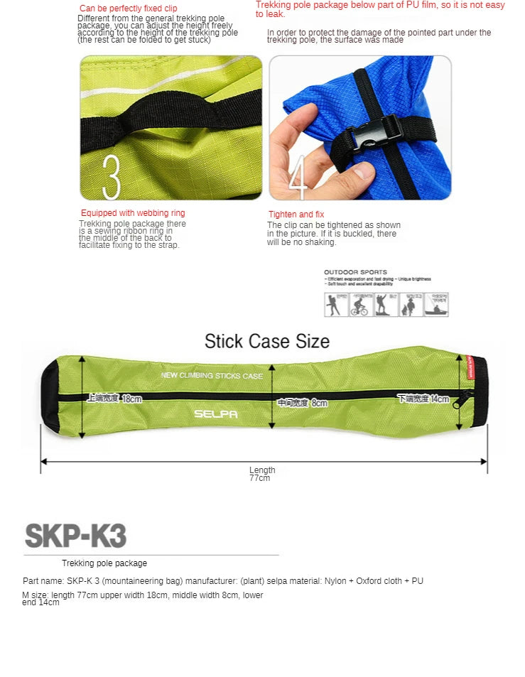 Outdoor Walking Stick Carry Bag - Waterproof Crutch Storage for Effortless Travel