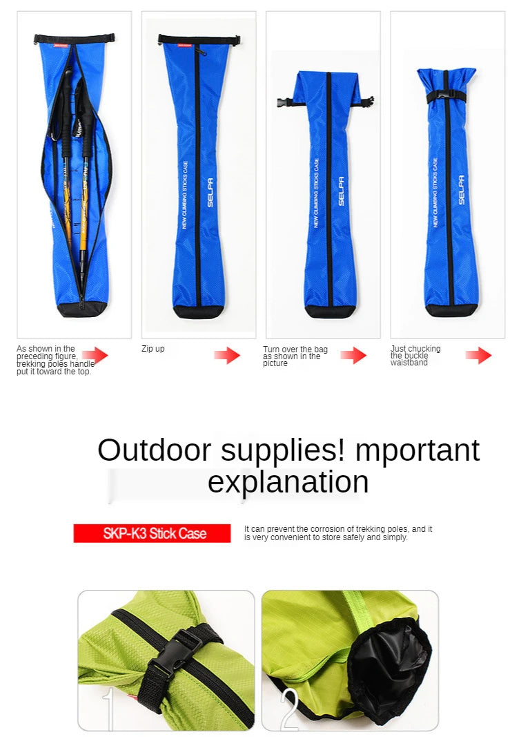 Outdoor Walking Stick Carry Bag - Waterproof Crutch Storage for Effortless Travel