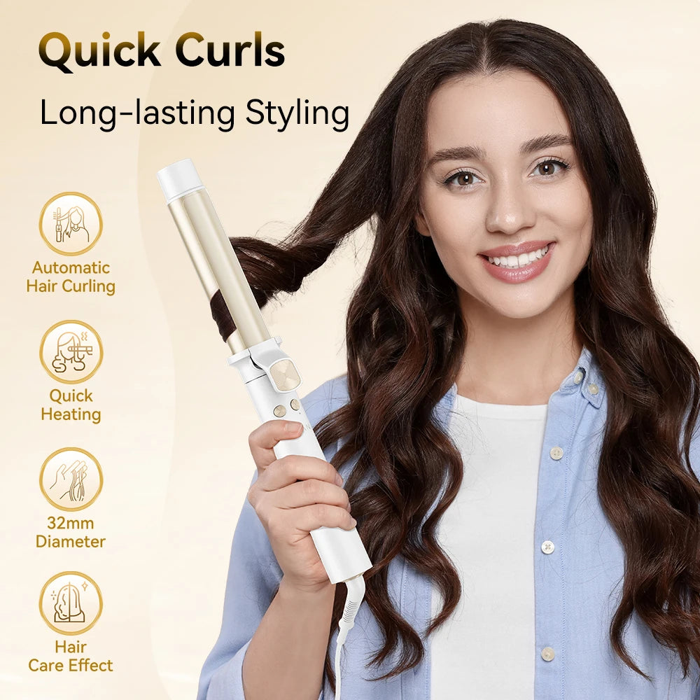 Automatic Curling Iron 30s Fast Heating Smart Temperature Control Ceramic Coating Long Lasting Curls Rotary Hair Curler