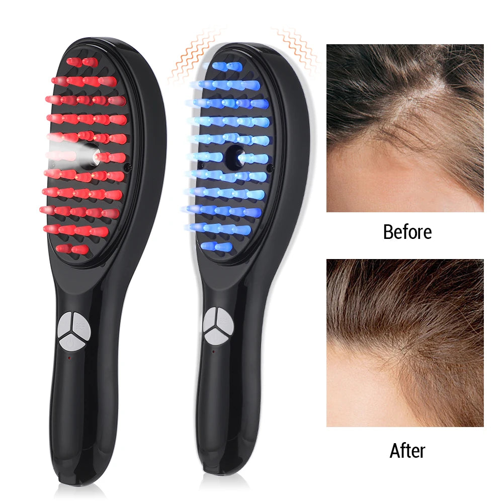 Electric Herbal Steam Brush Light Therapy Scalp Massager Anti Hair Loss