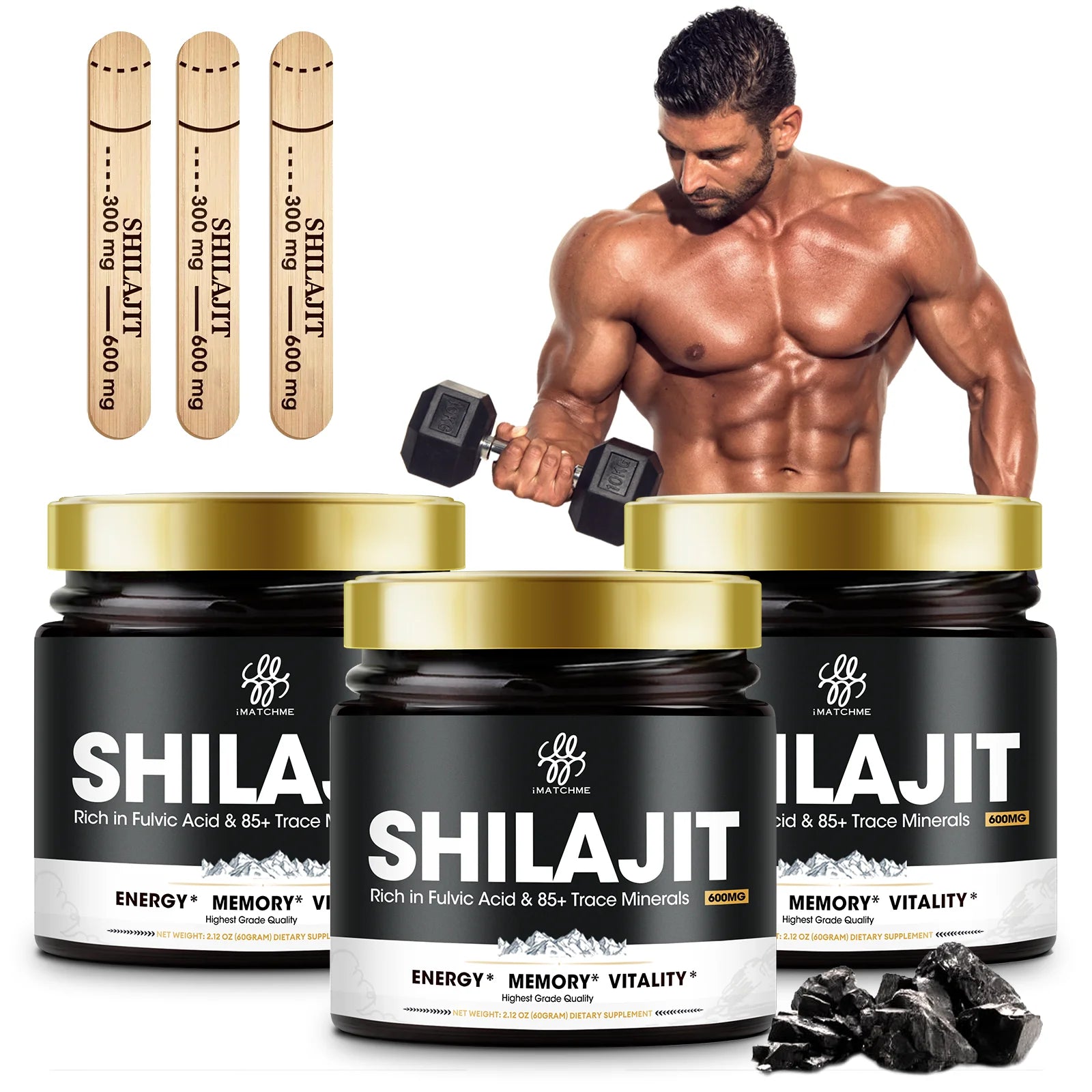 Pure Shilajit Supplement for Men & Women –85+ Trace Minerals & Fulvic Acid - Energy, Brain, Immunity – Himalaya Shilajit Resin