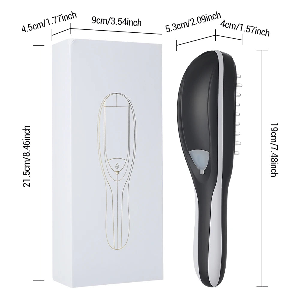 Electric Herbal Steam Brush Light Therapy Scalp Massager Anti Hair Loss