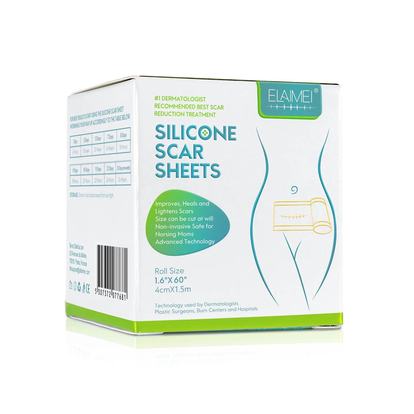 Overnight Collagen Boost & Scar Refinement Tape - 4cm x 150cm Silicone Skin Therapy Roll