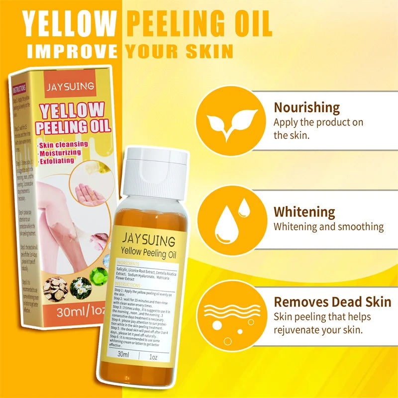 Yellow Peeling Body Oil Dead Skin Remover Cleansing Exfoliation For Tender Glowing Skin Moisturizing Care Beauty Products