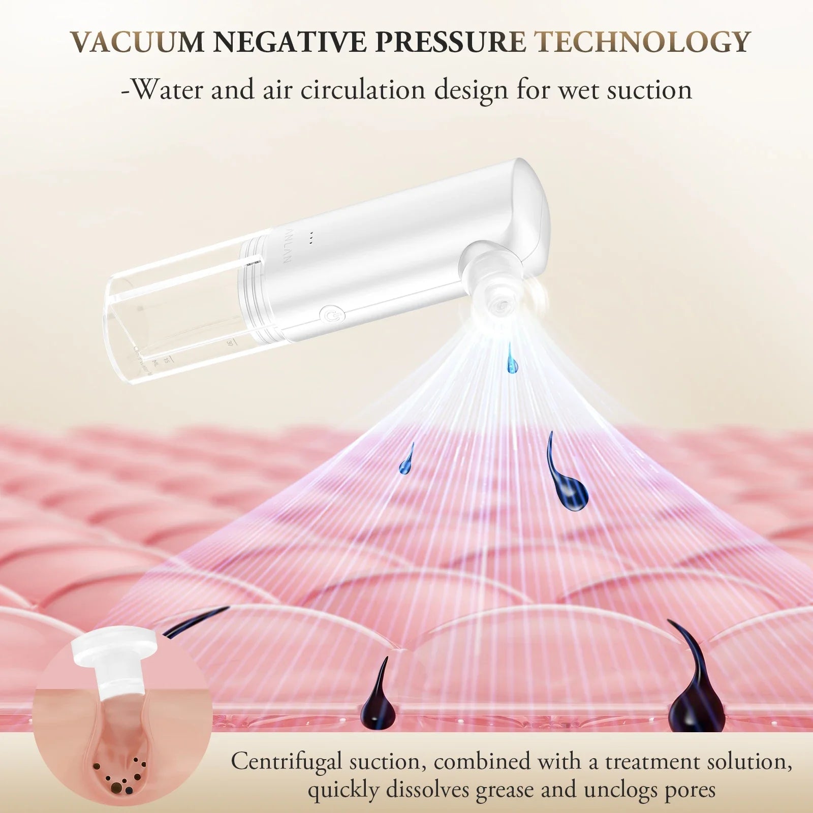 Water Blackhead Remover Pore Vacuum Face Cleaner Water Cycle Facial Whitehead Acne Suction Hydro Cleanse Skin Care